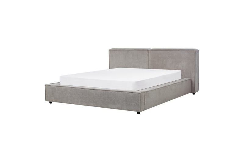 Säng med lamellram Linards, Grå/Polyester, 160x200 cm