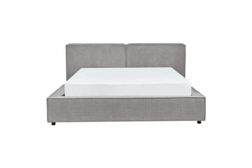 Säng med lamellram Linards - Grå/Polyester, 160x200 cm - Möbler - Säng - Sängram & sängstomme