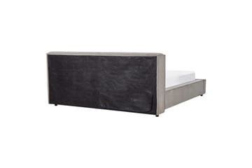 Säng med lamellram Linards - Grå/Polyester, 160x200 cm - Möbler - Säng - Sängram & sängstomme