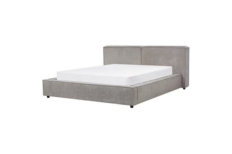 Säng med lamellram Linards, Grå/Polyester, 160x200 cm