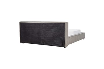 Säng med lamellram Linards - Grå/Polyester, 160x200 cm - Möbler - Säng - Sängram & sängstomme