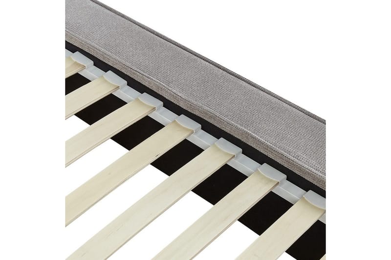 Säng med lamellram Linards - Grå/Polyester, 160x200 cm - Möbler - Säng - Sängram & sängstomme