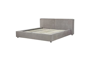 Säng med lamellram Linards - Grå/Polyester, 180x200 cm - Möbler - Säng - Sängram & sängstomme