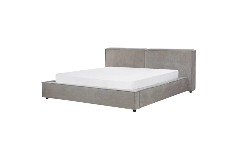 Säng med lamellram Linards, Grå/Polyester, 180x200 cm