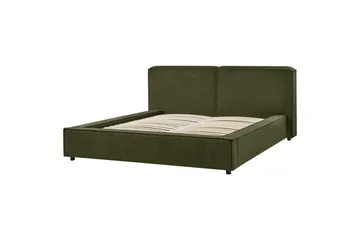 Säng med lamellram Linards - Grön/Bouclé, 160x200 cm - Möbler - Säng - Sängram & sängstomme