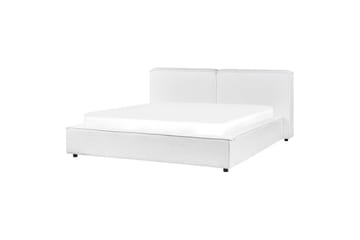 Säng med lamellram Linards - Vit/Bouclé, 160x200 cm - Möbler - Säng - Sängram & sängstomme