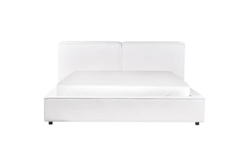 Säng med lamellram Linards - Vit/Bouclé, 160x200 cm - Möbler - Säng - Sängram & sängstomme
