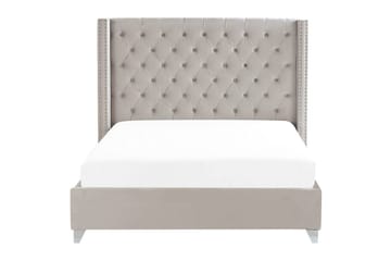 Säng med lamellram Lubbon - Ljusgrå, Silver, 180x200 cm - Möbler - Säng - Sängram & sängstomme