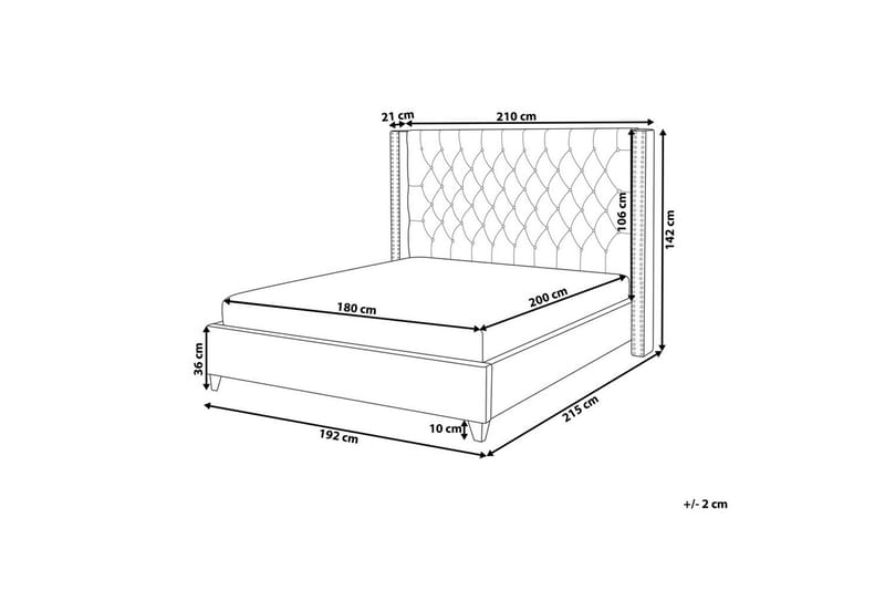 Säng med lamellram Lubbon - Ljusgrå, Silver, 180x200 cm - Möbler - Säng - Sängram & sängstomme