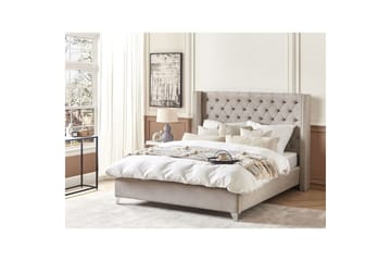 Säng med lamellram Lubbon - Ljusgrå, Silver, 180x200 cm - Möbler - Säng - Sängram & sängstomme