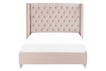 Säng med lamellram Lubbon - Rosa, Silver, 160x200 cm - Möbler - Säng - Sängram & sängstomme