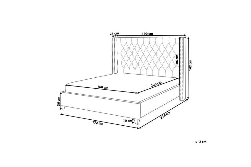 Säng med lamellram Lubbon - Rosa, Silver, 160x200 cm - Möbler - Säng - Sängram & sängstomme