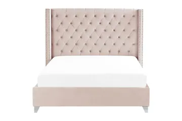 Säng med lamellram Lubbon - Rosa, Silver, 180x200 cm - Möbler - Säng - Sängram & sängstomme