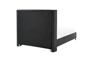 Säng med lamellram Lubbon - Svart, Silver, 160x200 cm - Möbler - Säng - Sängram & sängstomme