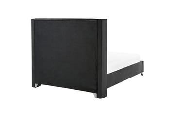 Säng med lamellram Lubbon - Svart, Silver, 160x200 cm - Möbler - Säng - Sängram & sängstomme