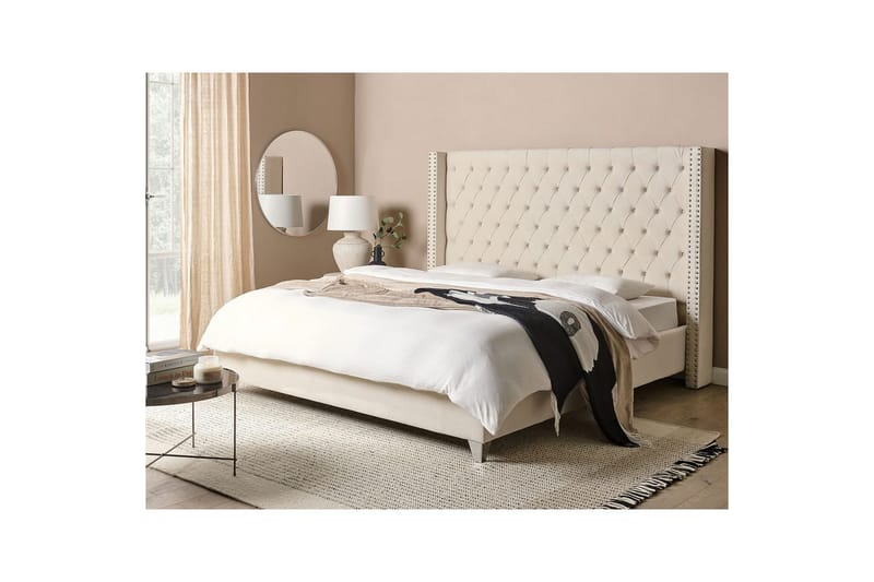 Säng med lamellram Lubbon - Vit, Silver, 180x200 cm - Möbler - Säng - Sängram & sängstomme