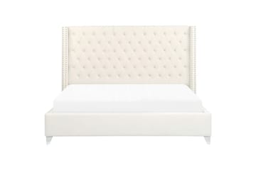 Säng med lamellram Lubbon - Vit, Silver, 180x200 cm - Möbler - Säng - Sängram & sängstomme