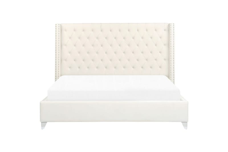 Säng med lamellram Lubbon - Vit, Silver, 180x200 cm - Möbler - Säng - Sängram & sängstomme