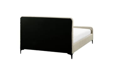 Säng med lamellram Lunan - Beige, svart/Bouclé, 140x200 cm - Möbler - Säng - Sängram & sängstomme