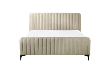 Säng med lamellram Lunan - Beige, svart/Bouclé, 160x200 cm - Möbler - Säng - Sängram & sängstomme