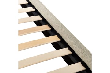 Säng med lamellram Lunan - Beige, svart/Bouclé, 160x200 cm - Möbler - Säng - Sängram & sängstomme