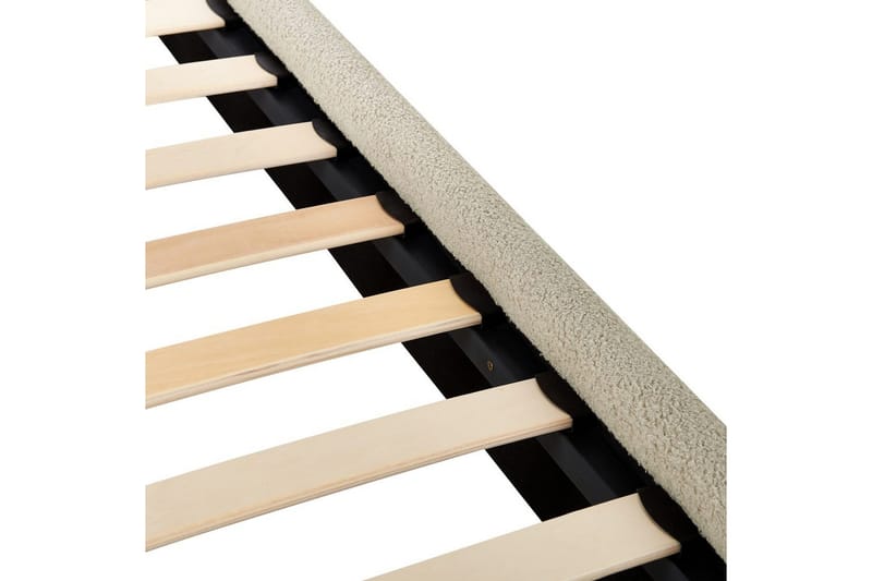 Säng med lamellram Lunan - Beige, svart/Bouclé, 160x200 cm - Möbler - Säng - Sängram & sängstomme