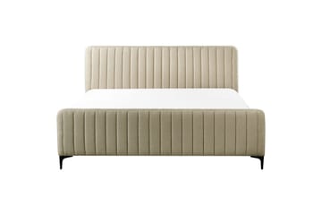 Säng med lamellram Lunan - Beige, svart/Bouclé, 180x200 cm - Möbler - Säng - Sängram & sängstomme