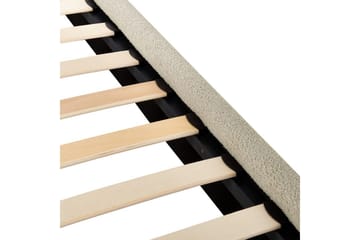 Säng med lamellram Lunan - Beige, svart/Bouclé, 180x200 cm - Möbler - Säng - Sängram & sängstomme