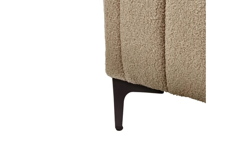 Säng med lamellram Lunan - Taupe, svart/Bouclé, 140x200 cm - Möbler - Säng - Sängram & sängstomme