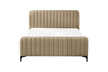 Säng med lamellram Lunan - Taupe, svart/Bouclé, 140x200 cm - Möbler - Säng - Sängram & sängstomme