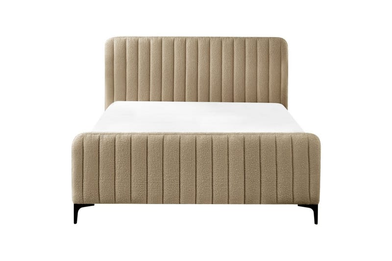 Säng med lamellram Lunan - Taupe, svart/Bouclé, 140x200 cm - Möbler - Säng - Sängram & sängstomme