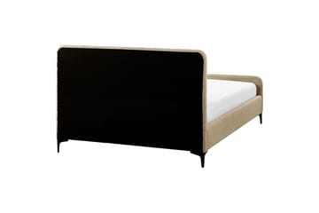 Säng med lamellram Lunan - Taupe, svart/Bouclé, 140x200 cm - Möbler - Säng - Sängram & sängstomme