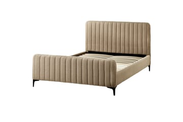 Säng med lamellram Lunan - Taupe, svart/Bouclé, 140x200 cm - Möbler - Säng - Sängram & sängstomme