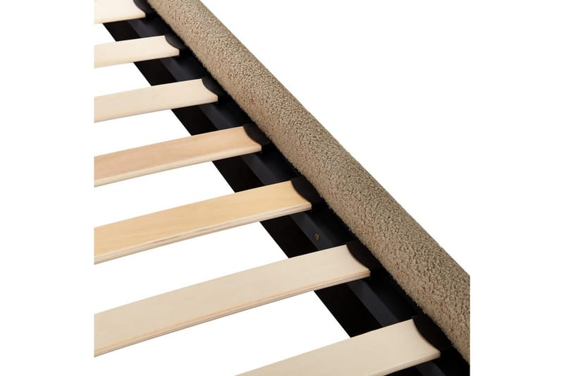 Säng med lamellram Lunan - Taupe, svart/Bouclé, 160x200 cm - Möbler - Säng - Sängram & sängstomme