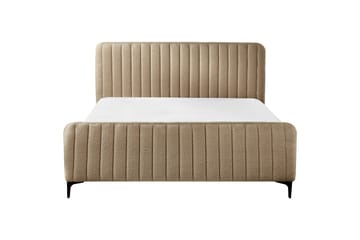 Säng med lamellram Lunan - Taupe, svart/Bouclé, 160x200 cm - Möbler - Säng - Sängram & sängstomme