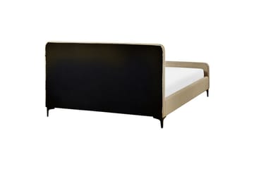 Säng med lamellram Lunan - Taupe, svart/Bouclé, 160x200 cm - Möbler - Säng - Sängram & sängstomme