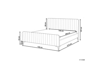 Säng med lamellram Lunan - Vit, Svart/Bouclé, 140x200 cm - M�öbler - Säng - Sängram & sängstomme