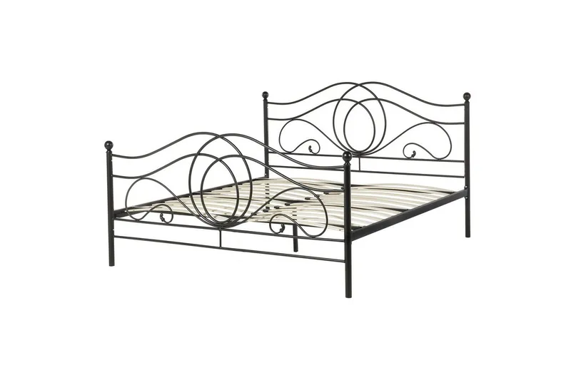 Säng med lamellram Lyra, Svart