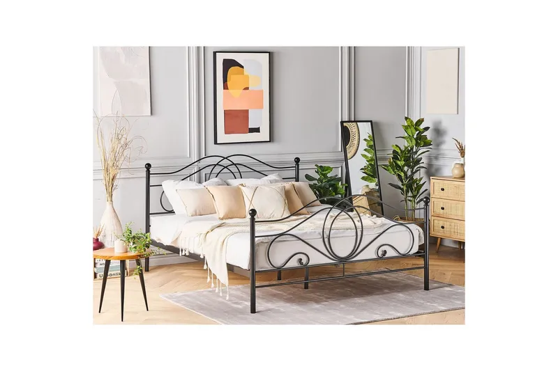 Säng med lamellram Lyra - Svart - Möbler - Säng - Sängram & sängstomme