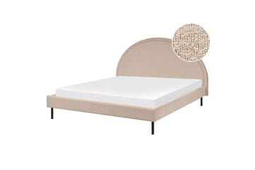 Säng med lamellram Margut - Beige/Bouclé, 160x200 cm - Möbler - Säng - Sängram & sängstomme