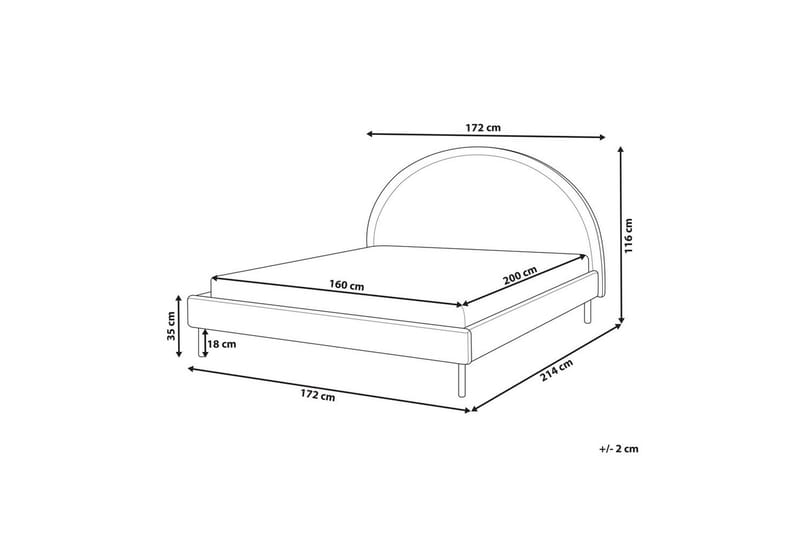 Säng med lamellram Margut - Beige/Bouclé, 160x200 cm - Möbler - Säng - Sängram & sängstomme