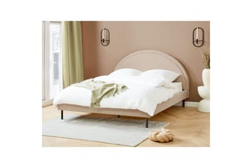 Säng med lamellram Margut - Beige/Bouclé, 160x200 cm - Möbler - Säng - Sängram & sängstomme