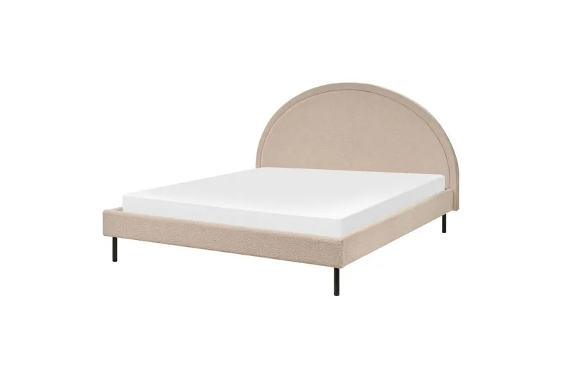 Säng med lamellram Margut - Beige/Bouclé, 160x200 cm - Möbler - Säng - Sängram & sängstomme