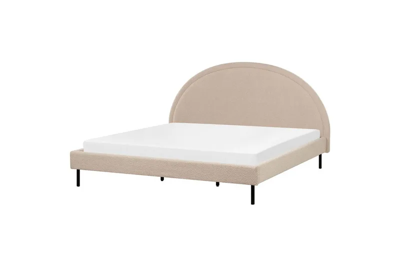 Säng med lamellram Margut - Beige/Bouclé, 180x200 cm - Möbler - Säng - Sängram & sängstomme