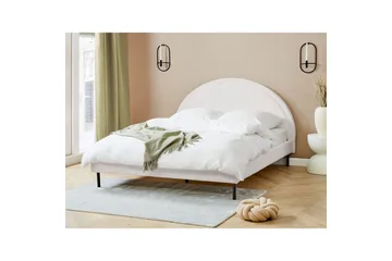 Säng med lamellram Margut - Vit/Bouclé, 160x200 cm - Möbler - Säng - Sängram & sängstomme