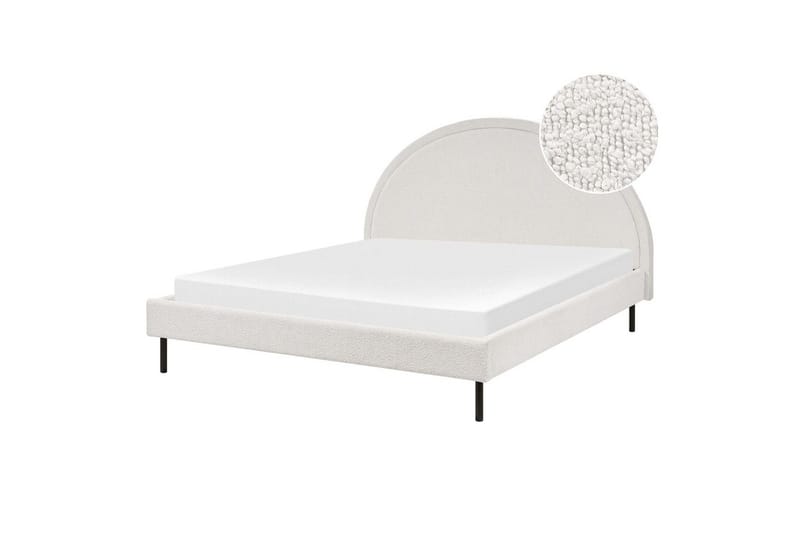 Säng med lamellram Margut - Vit/Bouclé, 160x200 cm - Möbler - Säng - Sängram & sängstomme