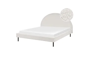 Säng med lamellram Margut - Vit/Bouclé, 160x200 cm - Möbler - Säng - Sängram & sängstomme