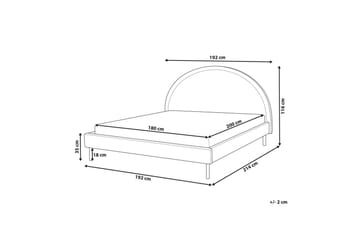 Säng med lamellram Margut - Vit/Bouclé, 180x200 cm - Möbler - Säng - Sängram & sängstomme