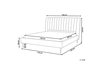 Säng med lamellram Marville - Beige, guld, 160x200 cm - Möbler - Säng - Sängram & sängstomme