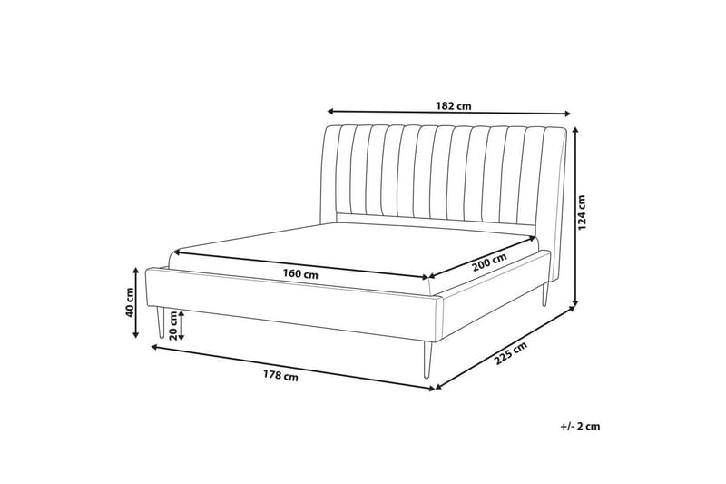 Säng med lamellram Marville - Beige, guld, 160x200 cm - Möbler - Säng - Sängram & sängstomme